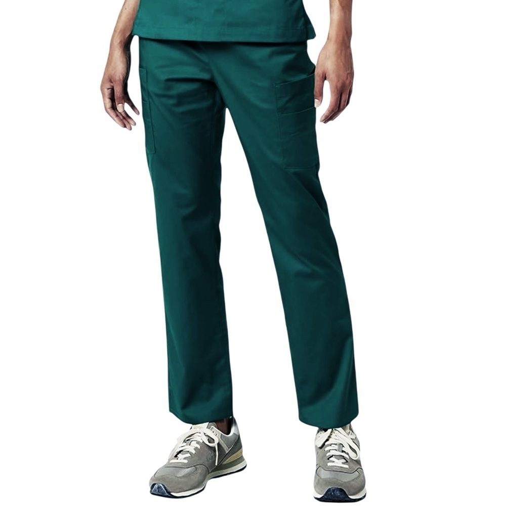 Women’s Scrub Pant Quick-Dry Cargo Pocket Pull-on Waist Stretch Hunter Green NWT - Picture 4 of 4